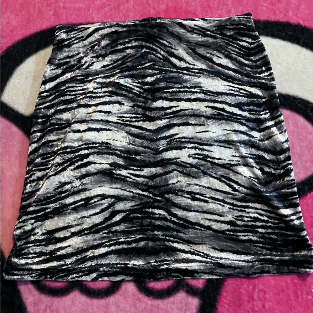 Foxy Fire Zebra Print Fuzzy Skirt | Size Medium